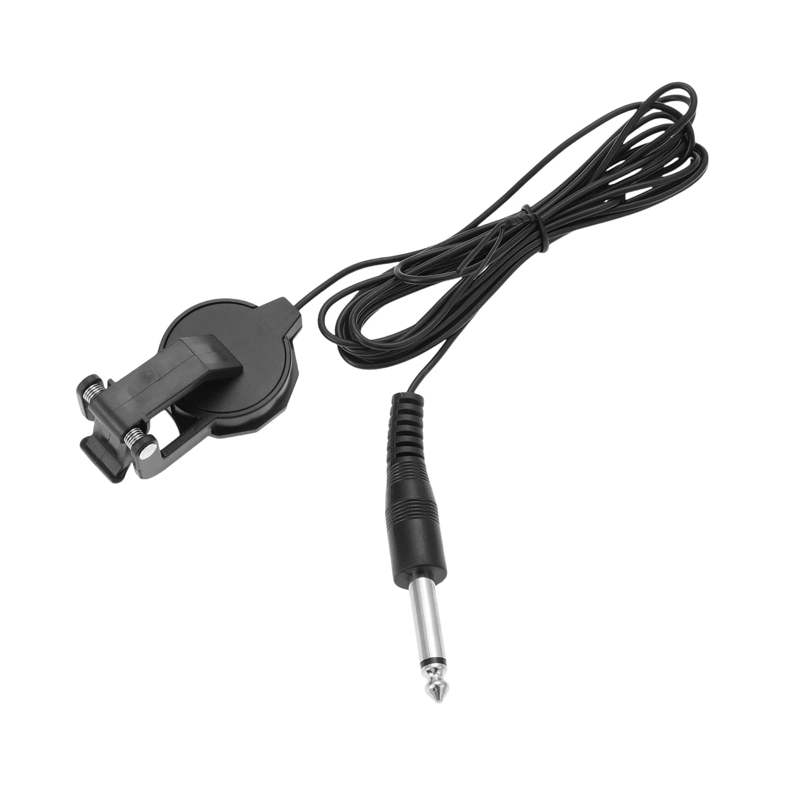 Clip-On Guitar Pickup with 1/4 Inch Plug for Acoustic Guitar Instrument Microphone for Ukulele Violin ABS and Metal Portable