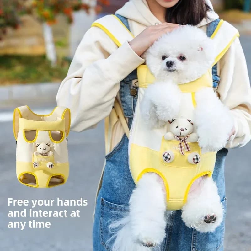 Borsa a tracolla per cani, marsupio portatile per cuccioli a quattro zampe, gilet con guinzaglio per Yorkshire