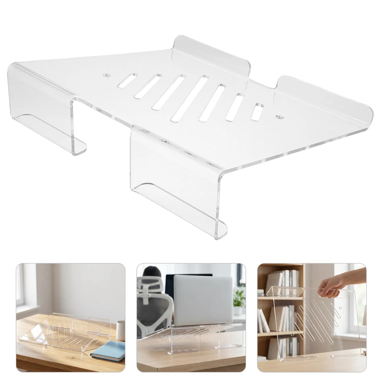 Acrylic Portable Laptop Stand Monitor Riser For Desk For Home Office Desk Gamers Clear 10-15 Inch Laptops Ergonomic