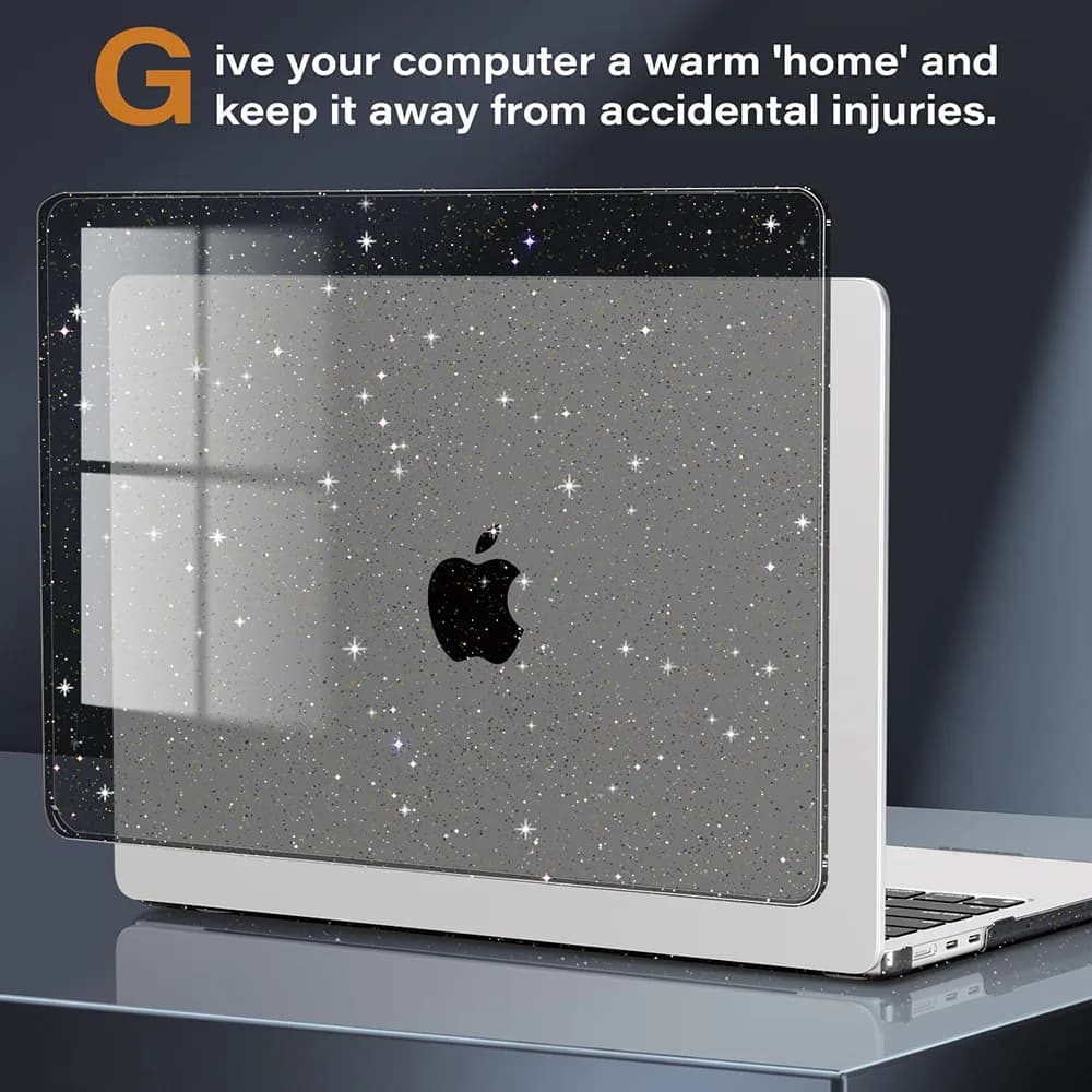 Glitter Clear Case For Macbook Air 13.6 M5 M4 M3 M2 Air 15.3 M5 A3448 Case Air 15 13.6 A3449 A3240 A3113 A2681 A3114 A3241 Cover