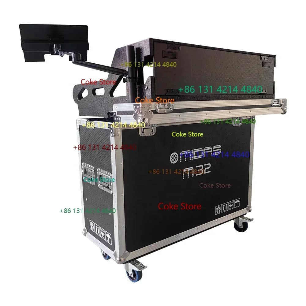 Custodia da volo idraulica Midas M32 personalizzata con supporto per laptop Custodia da volo per mixer digitale con sistema Pa