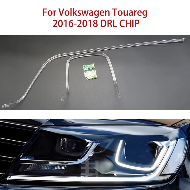 La striscia luminosa bianca adatta per Volkswagen Touareg Angel Eye Conduit Strip 2016-2018 Modulo zavorra Faro per auto CHIP DRL