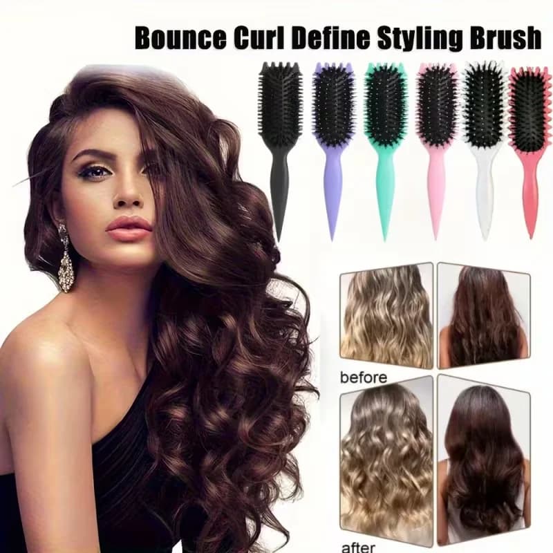 Multi-color curling brush set: non-destructive curling iron, suitable for all hair types, without pulling or tangling