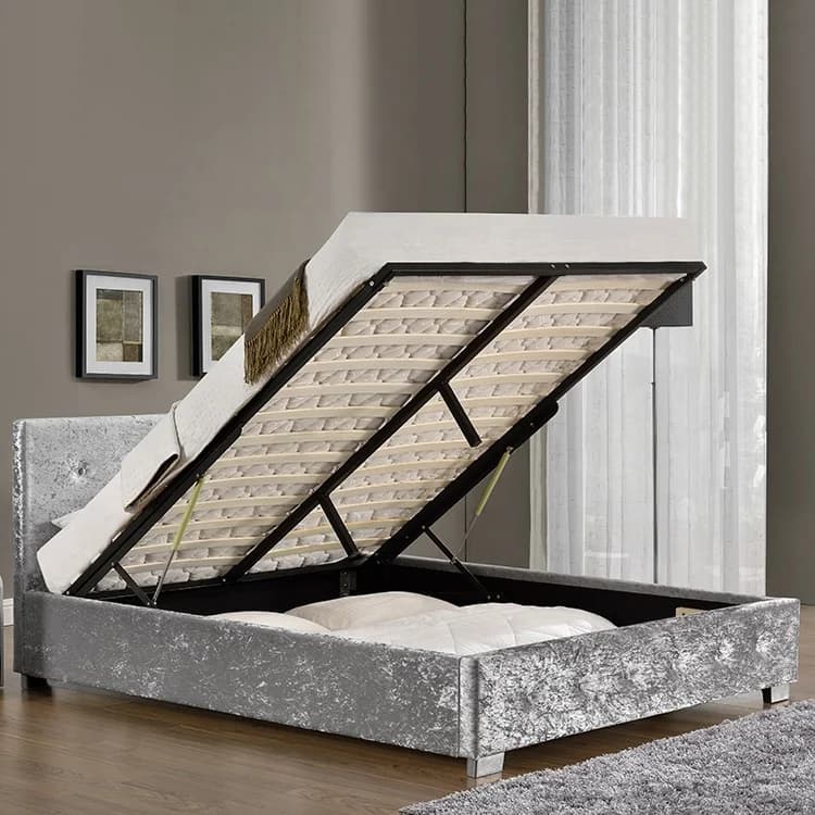 Willsoon Luxury Block Design Mobili per camera da letto moderni Piedini in metallo Letto matrimoniale Queen King Size in tessuto di lino LIT