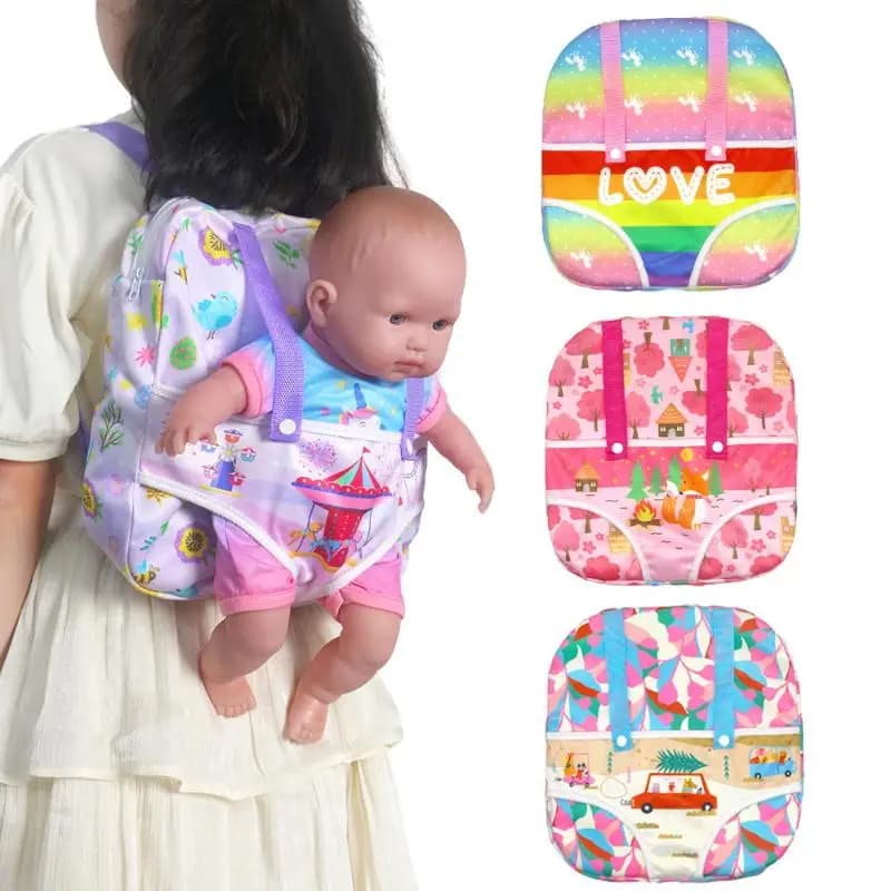 Nuovo Zaino Portabambola per Bambole da 12/14/16/18 Pollici, Supporto per Bambole da 30/35/40/25cm per Bambine -