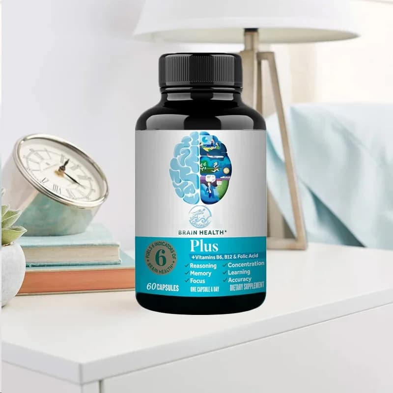 Plus Memory and Focus Supplement Capsules 60 Capsules, Improve Mental Clarity, Enhance Vitamins B6, B12, Phosphatidylserine