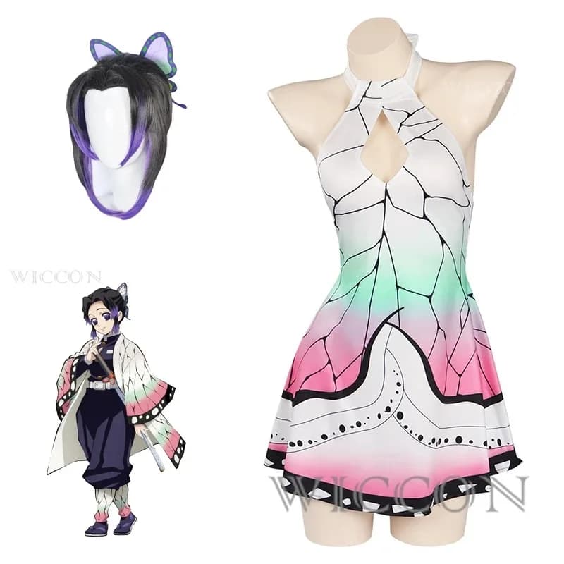 Demone Insetto Hashira Shinobu Kocho Dress Cosplay Costume Nuoto Original Doujin Swimwear Slaye Anime Comic Party Suit Woman