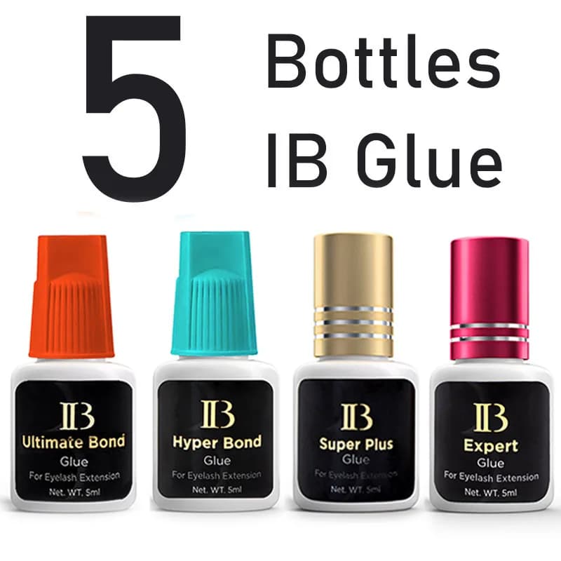 5 bottiglie IBeauty Ultra Super Plus Colla individuale ad asciugatura rapida Estensioni ciglia finte Forniture Forte Cola 5ml Bellezza dorata