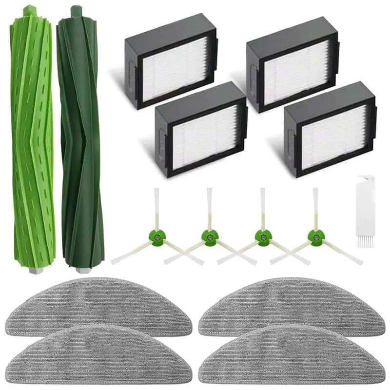 ABRE-Per Irobot Roomba Combo I5, I5+, J5, J5+ Aspirapolvere Robot, Spazzola Principale, Spazzole Laterali, Filtro HEPA, Panni Lavabili, Ricambi e Accessori K