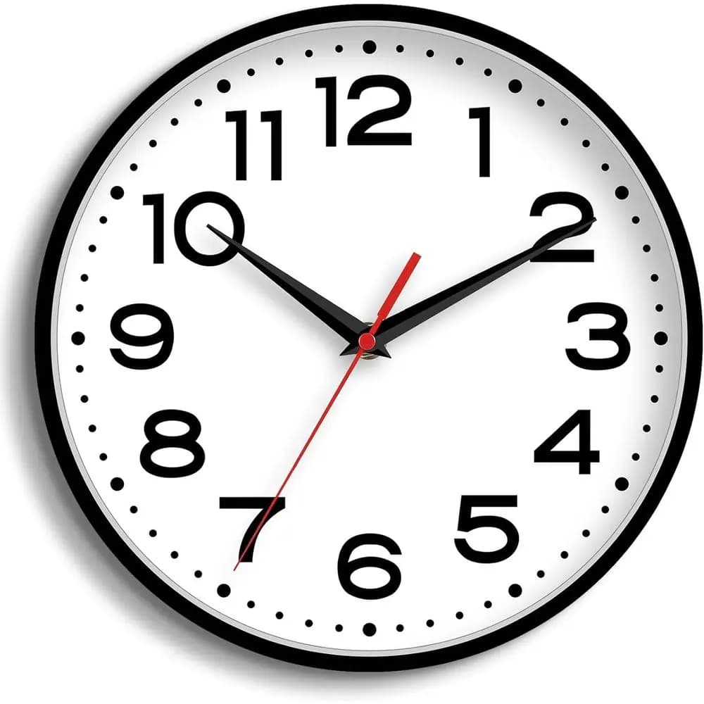 Watch from Silent Wall to 18 Inch Battery, Minimalist Design for Home and Office (Black)