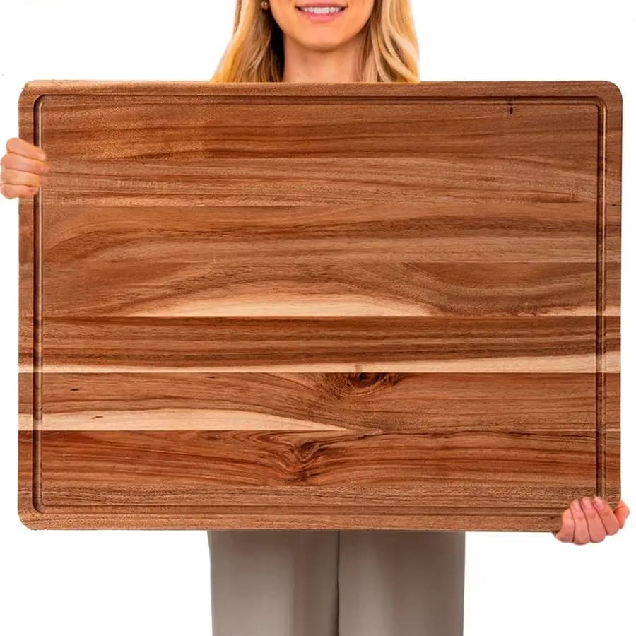 24 x 18 inch acacia cutter for kitchen, XXL extra large tray for meats, food preparation and flow table