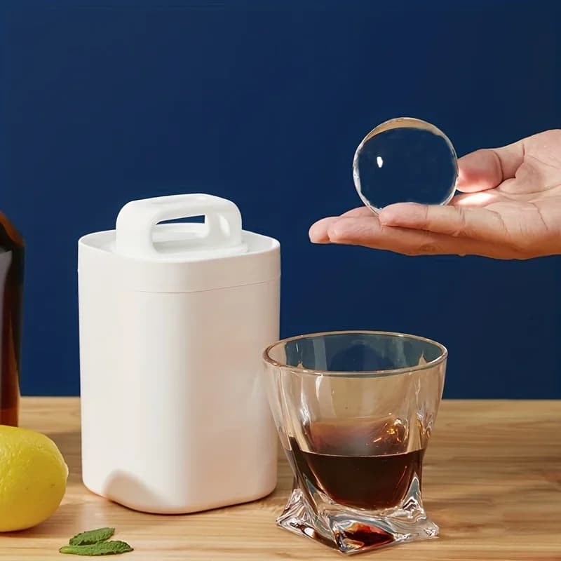Stampo per cubetti di ghiaccio, stampo trasparente grande per sfere di ghiaccio singole, stampo per sfere di ghiaccio per whisky, vassoio per ghiaccio domestico per uso alimentare
