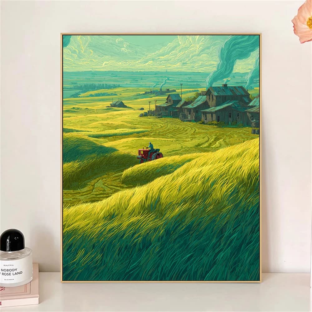 Paint by Numbers For Adult Kit Attractive Pasture Dropshipping acrylic Oil Painting Canvas by Number Home Decor
