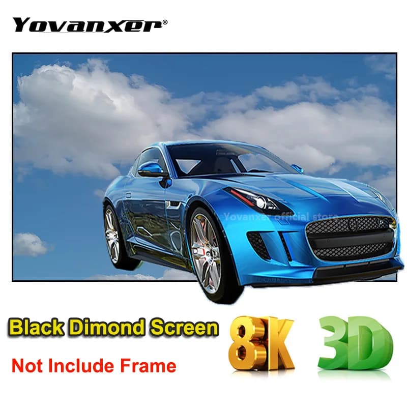 Schermo per proiettore senza cornice Black Diamond Schermi di proiezione per rifiuta di luce ambientale ALR da 100 pollici per proiezione a lungo raggio 4K 8K