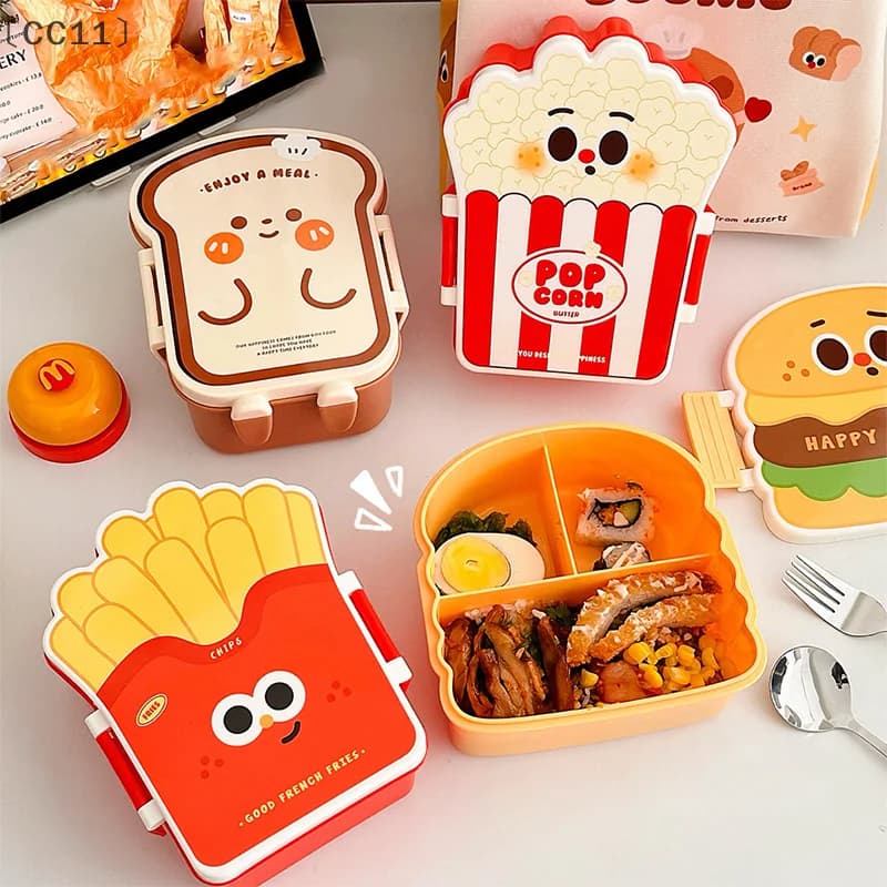 maveraCC11 VauasStudent Lunch Box Bento Box Scatola per insalata e frutta con separazione e conservazione Scatola per pranzo per impiegati con stoviglie