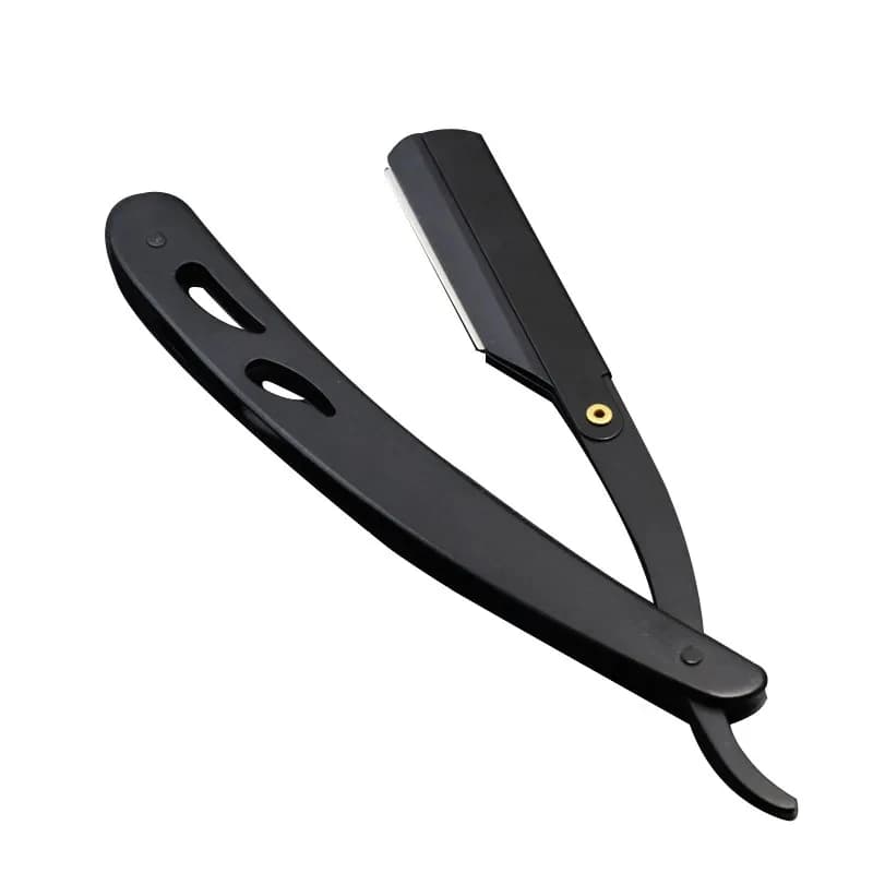 Rasoio Manuale Professionale 1/2/4 Pezzi, Lama Dritta in Acciaio Inossidabile, Rasoio da Barbiere Pieghevole per Uomo, Tagliabarba