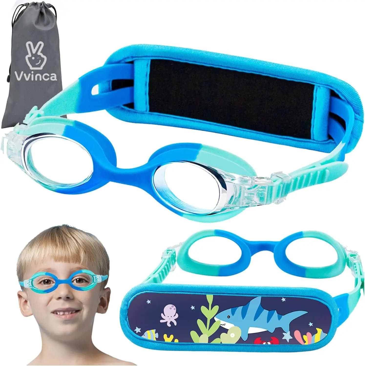 Children's Swimwear Anti-fog With Strap Fabric Comfortable for Kids and Girls for Pool