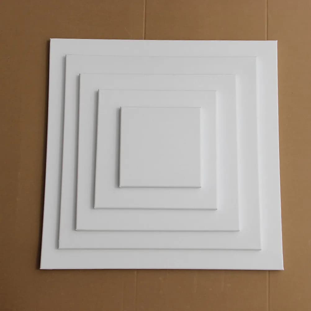 Square Cotton Canvas Panel for Oil Acrylic Gouache Tempera Painting Blank Art Supply 10x10cm White Solid Wood Frame Picture