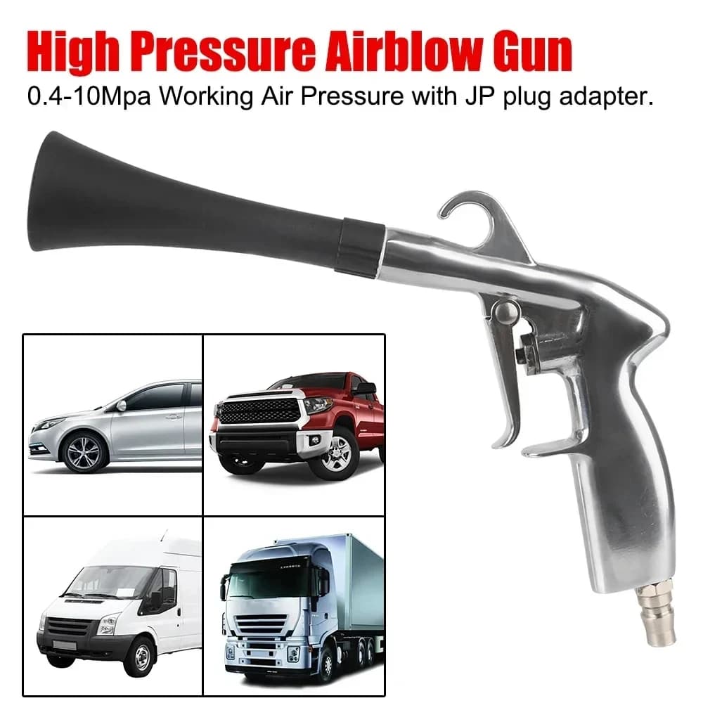 Pneumatic Tornado Car Interior Cleaning Gun Cyclone Dust Blower for Auto Detailing Handheld High Pressure Air Duster with Brush