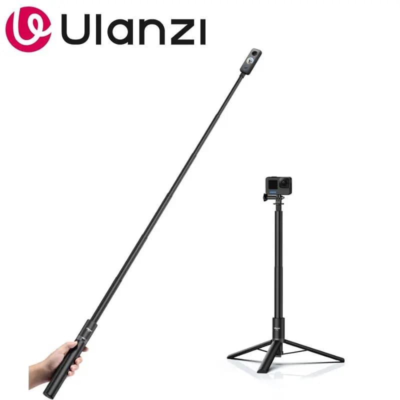 Ulanzi TT52 Asta Selfie/Treppiede da 1,5 m, Estensibile a 6 Sezioni, Supporto per Action Camera per Insta360/GoPro, Riprese Vlog all'Aperto