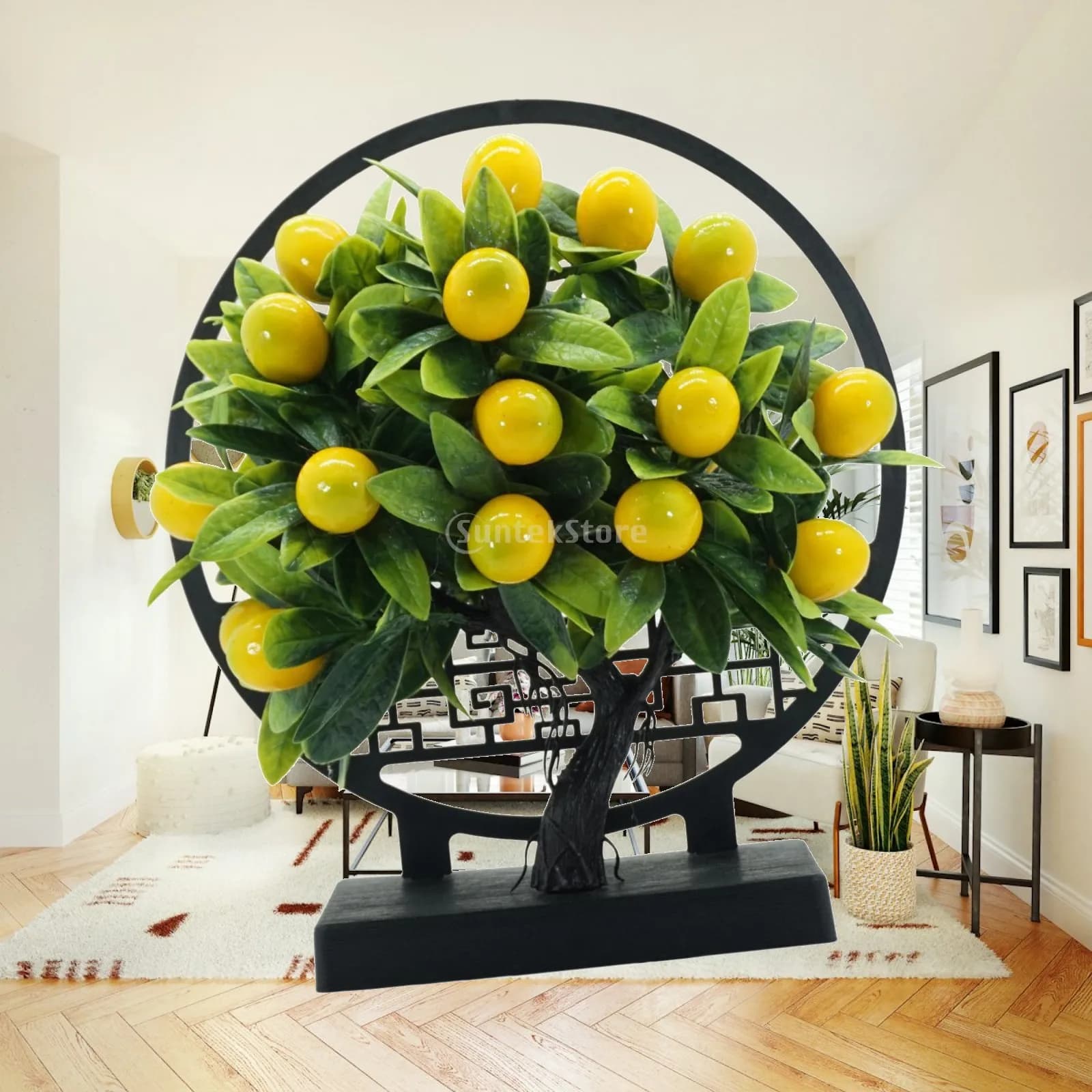 Simulated Fruit Bonsai Decorative Artificial Tree Potted Plant Realistic Ornament for Home Office Desk