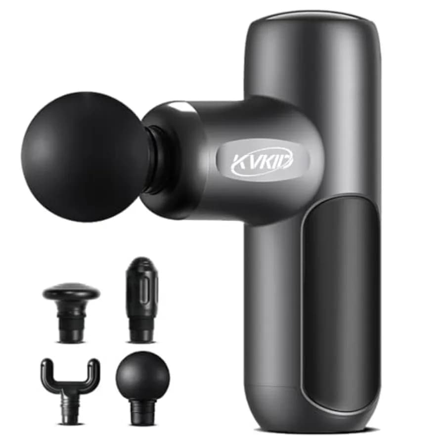 Mini Massage Gun for Textiles Depths with 4 Accessories, Muscular Massage Portable for Back and Body, Allevia Muscular Pain