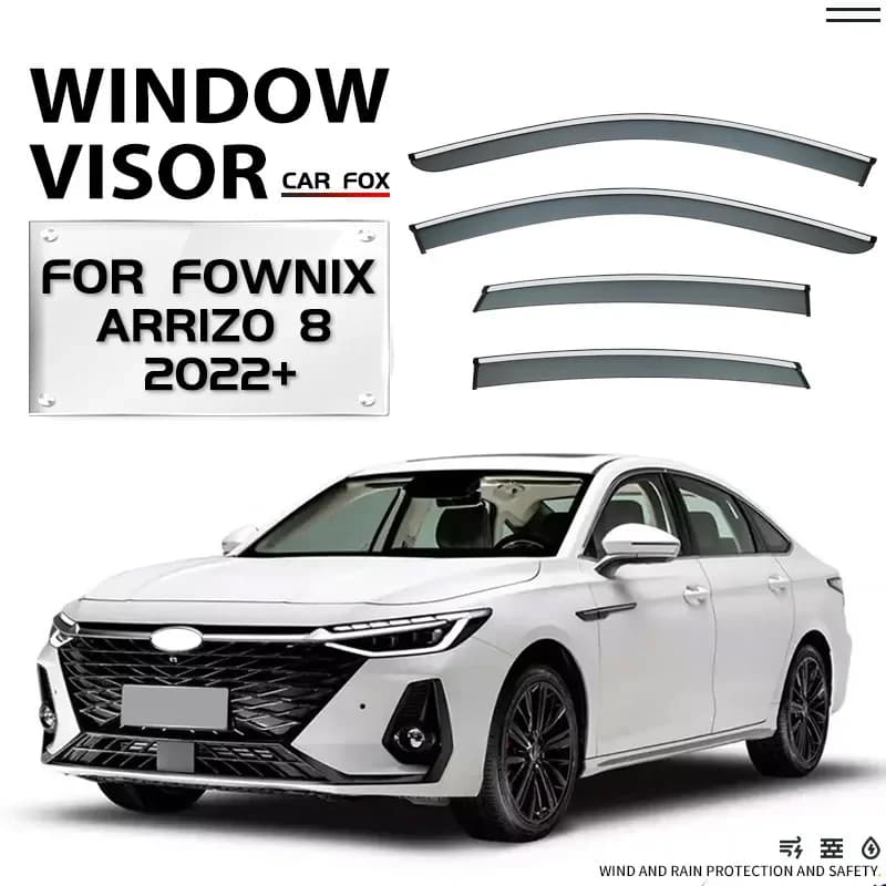 Per Fownix Arrizo 8 2022+ Tendine Parasole per Finestrini Auto, Protezioni Antipioggia e Antivento per Finestrini Laterali, Accessori Auto
