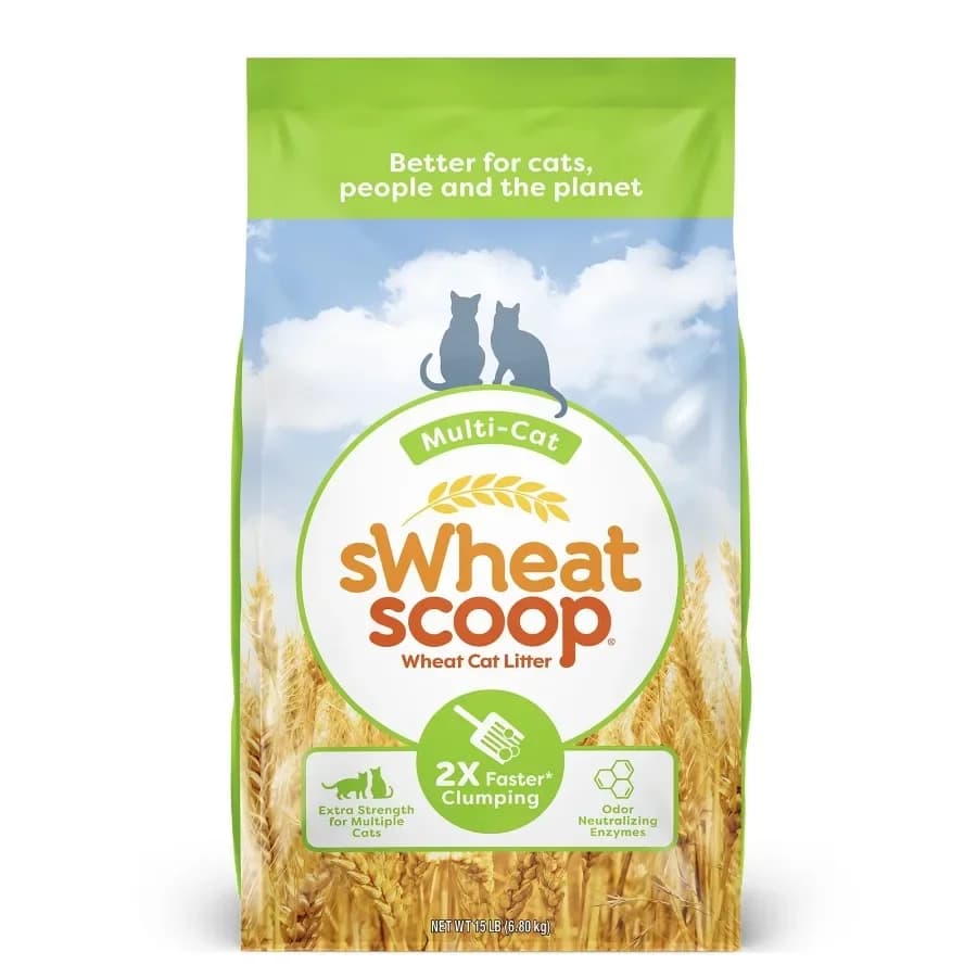 Multi-Cat Natural Clumping Wheat Cat Litter, 15lb
