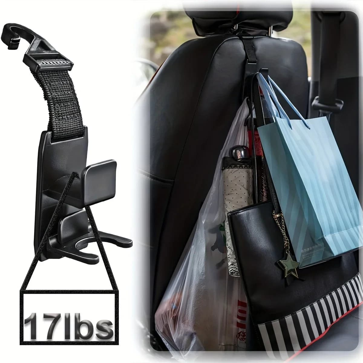 Magic Headrest Hook for Car, Wallet Support Hook for Headrest for Car Seat Organizers, Wallet Hanging on Seat Hook