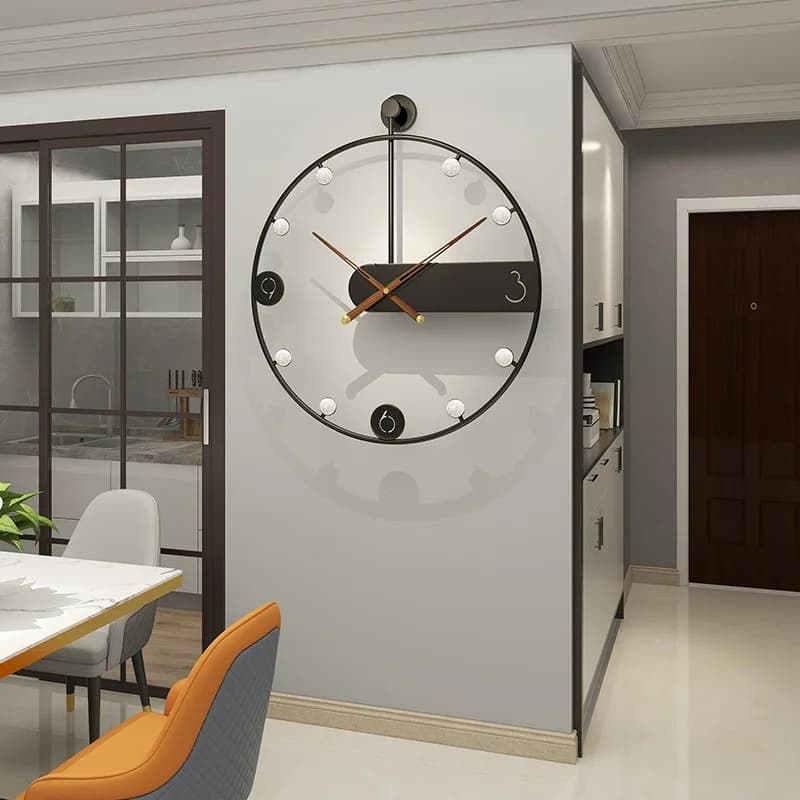 Modern and Simple Wall Clocks With Metal Frame Creative Silent Wall Clocks Roundness Nordic Interior Decor Valentine's Gift Home Decorations