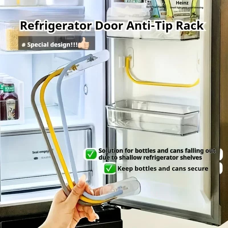 Aste stabilizzatrici per frigorifero RV da 3 pezzi - Supporto per porta con punta per carichi pesanti con strisce adesive, organizer per frigorifero per camper/camper/campeggio