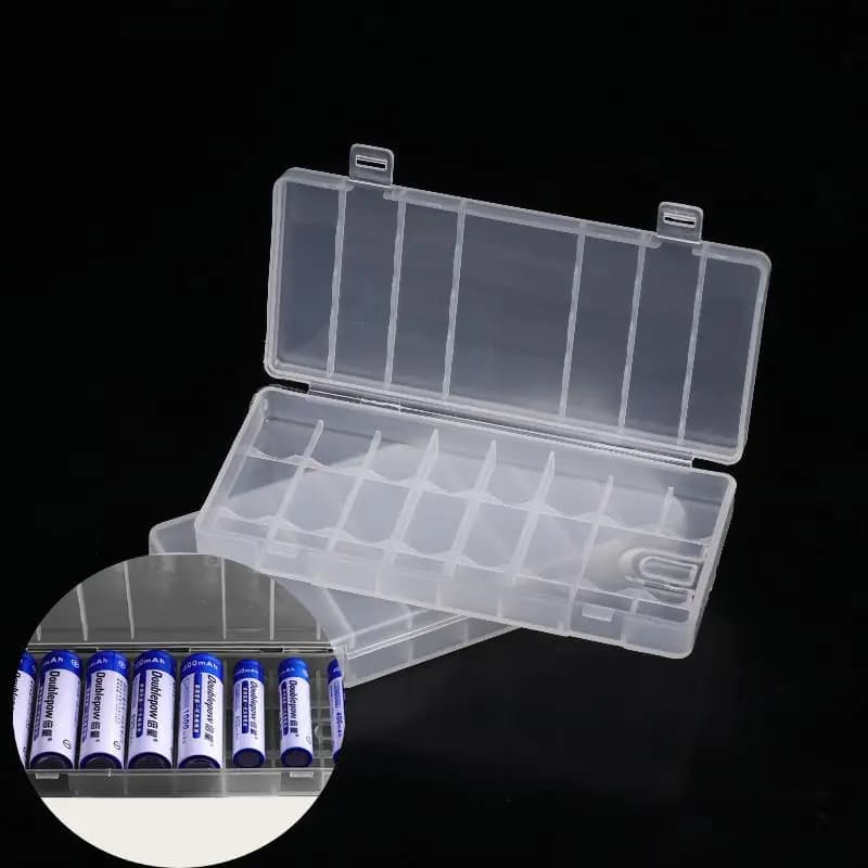 1 custodia rigida per contenitori, 8 slot, scatola porta batterie in plastica trasparente per accessori per organizer di batterie AAA/AA-F(x)