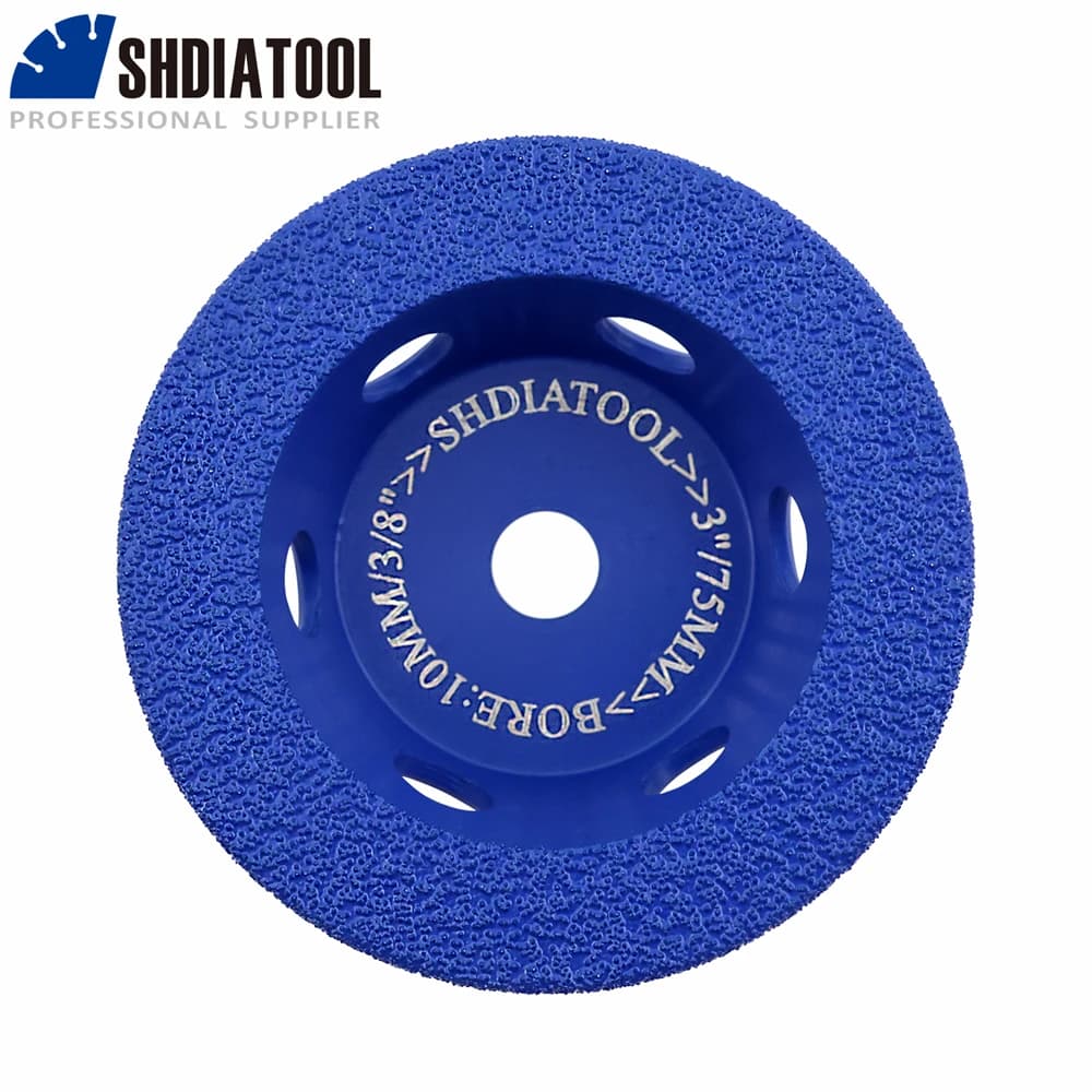 SHDIATOOL 1pc 75mm mola diamantata disco abrasivo 3 pollici Bore10mm smerigliatrice angolare a mano Engroove granito quarzo marmo
