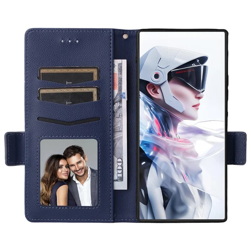 Per ZTE Nubia RedMagic 10 Air Fibbia laterale Modello litchi Portafoglio Cover in pelle per ZTE RedMagic 10 Air Purse Borse magnetiche per telefono