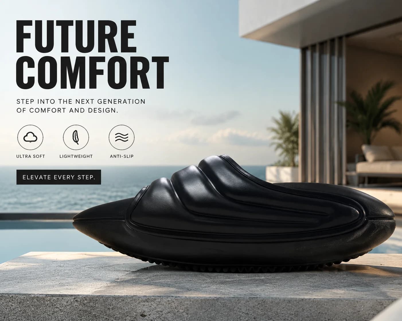 Unisex Bullet Head Chunky Platform Slides Soft Thick Sole Trendy Non Slip Beach Bathroom Slippers
