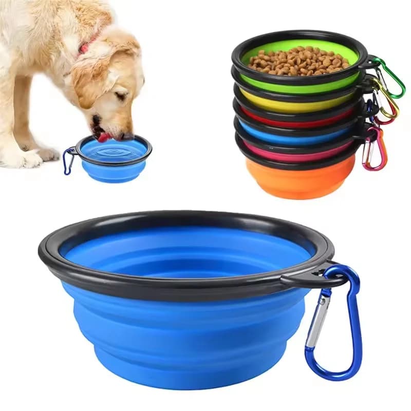 Ciotola pieghevole portatile per animali domestici Ciotola per cani in silicone Bacino per cibo per cani Ciotola per riso Utensili Bacino per cibo per cani Forniture per animali Ciotola per alimentazione per cani per gatti