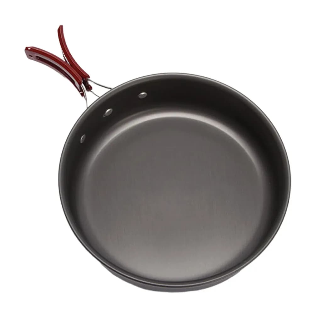 Padella in Lega di Alluminio per Campeggio, Pentola Portatile Leggera con Manico Pieghevole, Superficie Non Tossica per Casa, Giardino, Picnic
