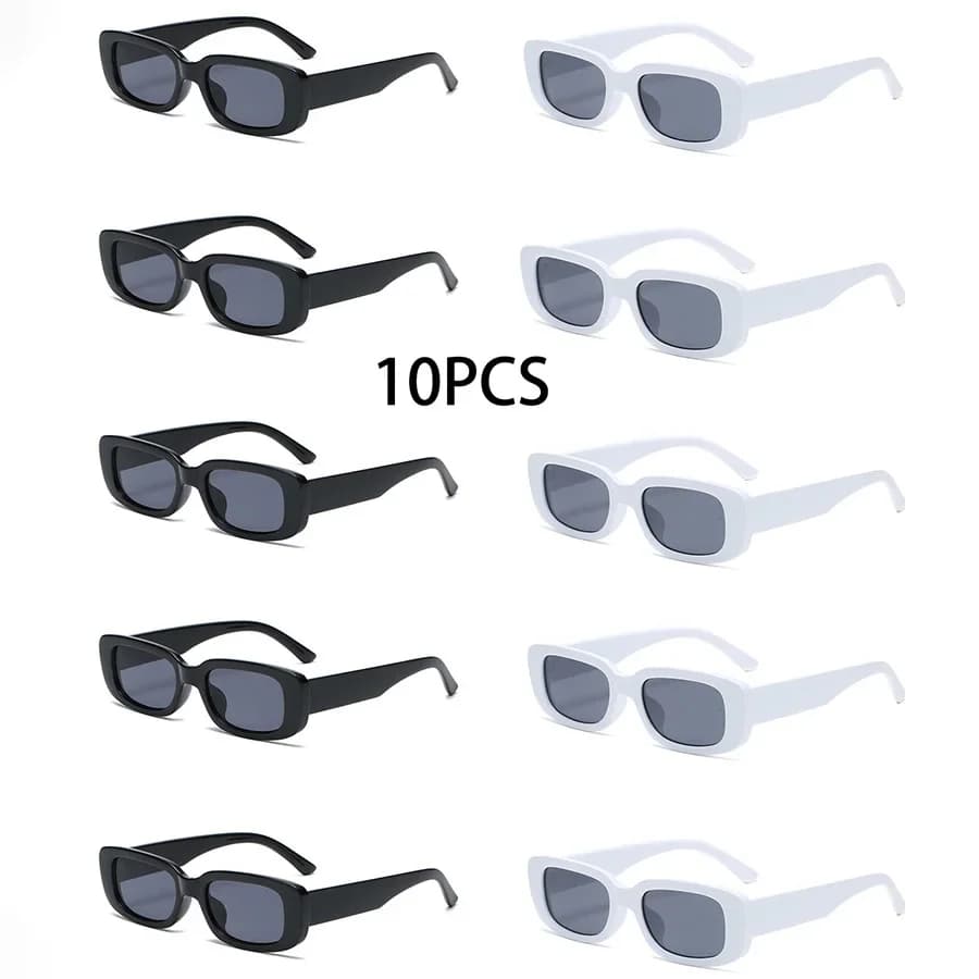 10 pieces square sunglasses, decorative and elegant glasses suitable for daily travel and games, beach accessories