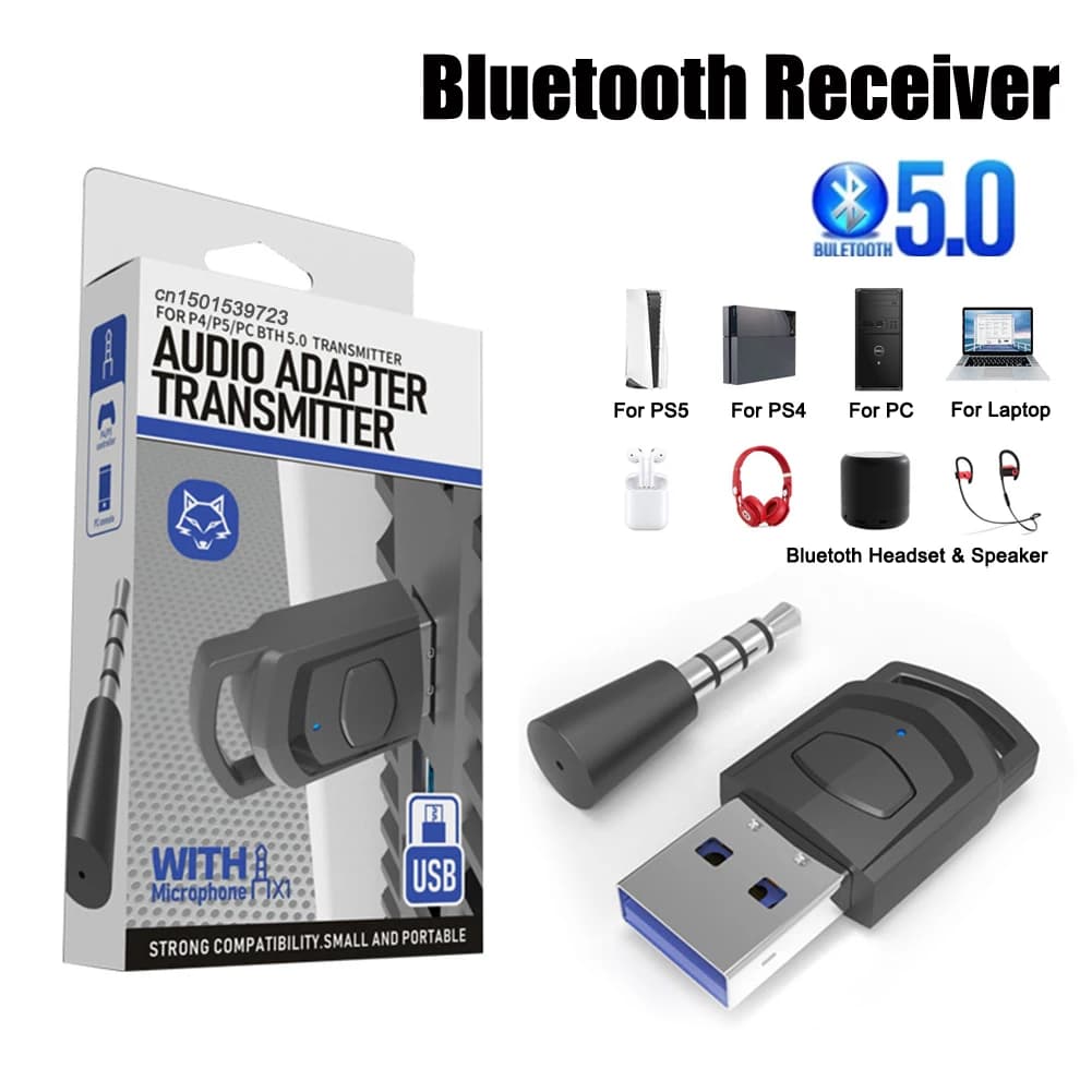 Ricevitore adattatore per cuffie Wireless per Sony PS5/PS4 Console di gioco accessori per giochi per PC cuffie trasmettitore Audio Bluetooth