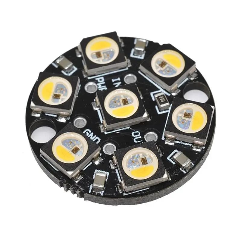 Scheda di Sviluppo X12A-SK6812 RGBW Rotonda a Colori Completi Nera con Controllo Singolo a Punto Singolo, 7 Bit DC5V per Progetti di Illuminazione Personalizzati