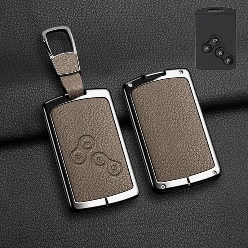 Zinc Alloy Leather for Renault Megane 2 3 Clio Scenic Duster Kaptur Captur Logan Laguna Koleos Fluence Smart Card Key Case Fob