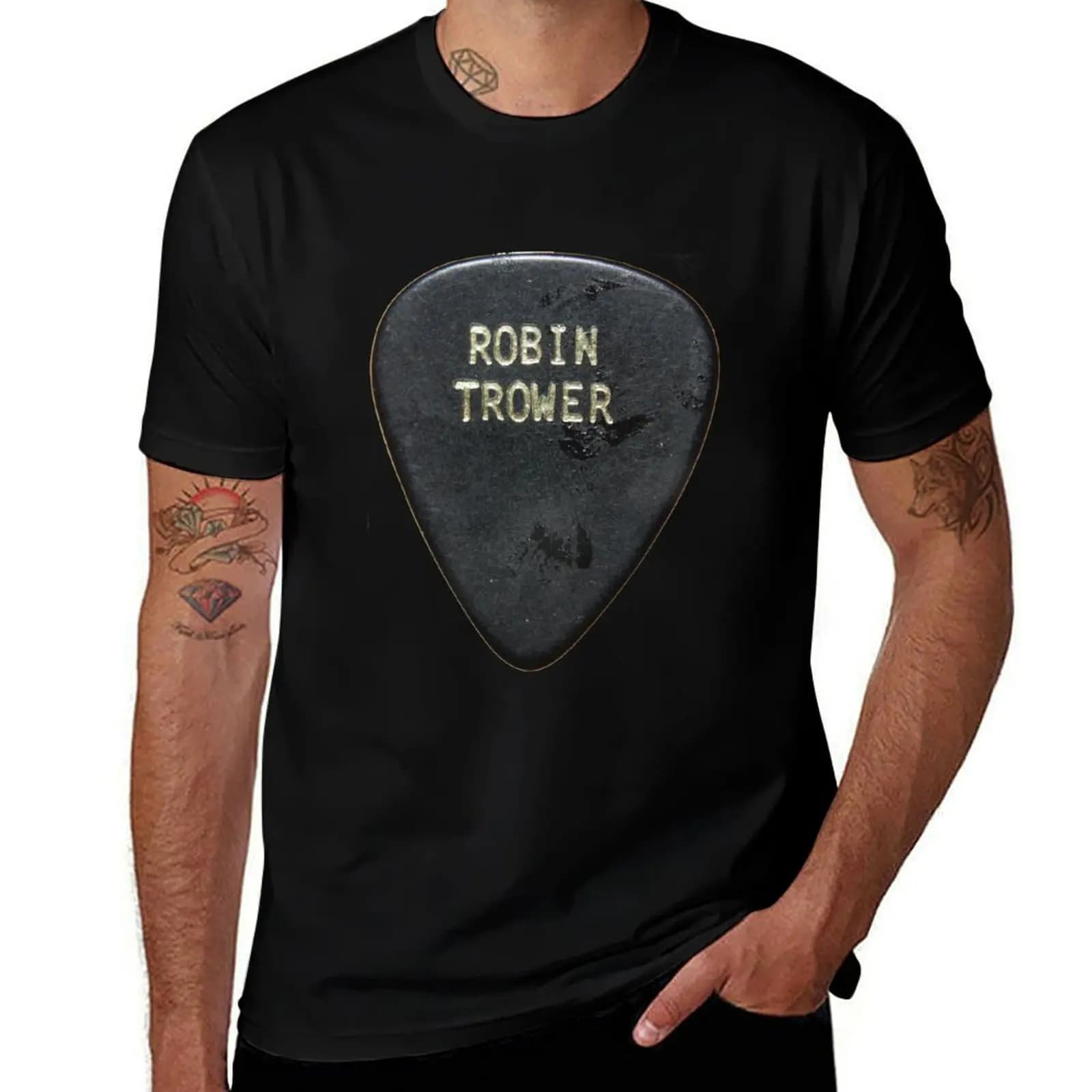 T-shirt Robin Guitar God Guitar Pick, maglietta basic semplice e casual a maniche corte