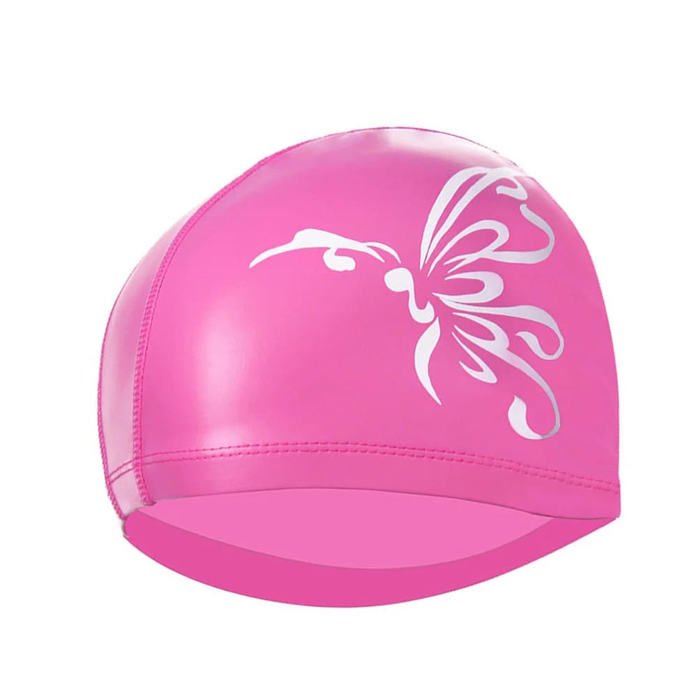 Eco-friendly Elastic Swimming Headset with Pink Solar Protection for Women and Girl Lightweight and Waterproof Swimming Head