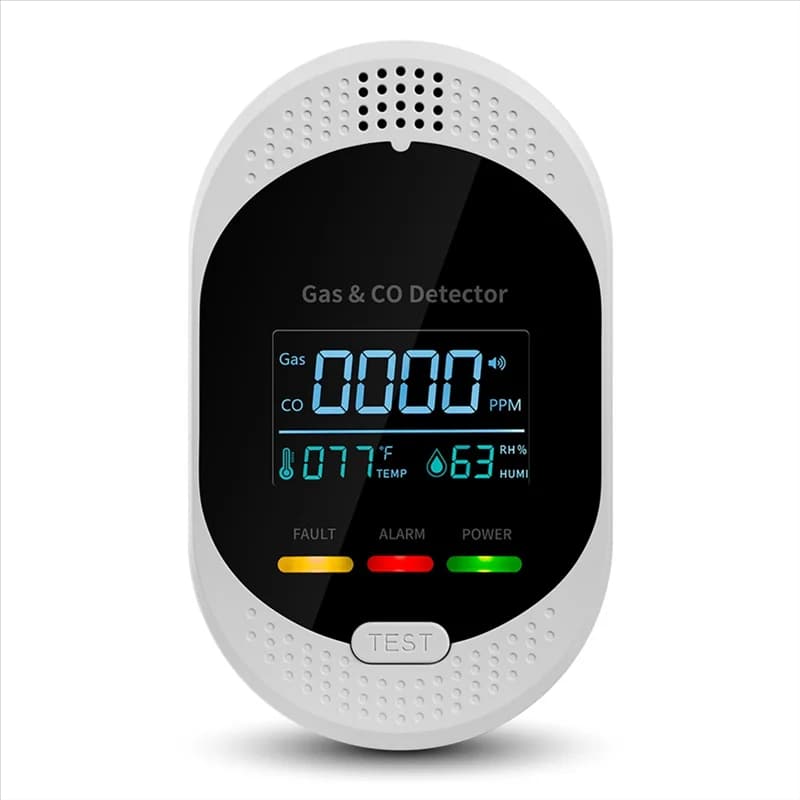 PORK-Combination Gas& Carbon Monoxide Detector, Plug In CO And Gas Detector Including Temperature Humidity Detection