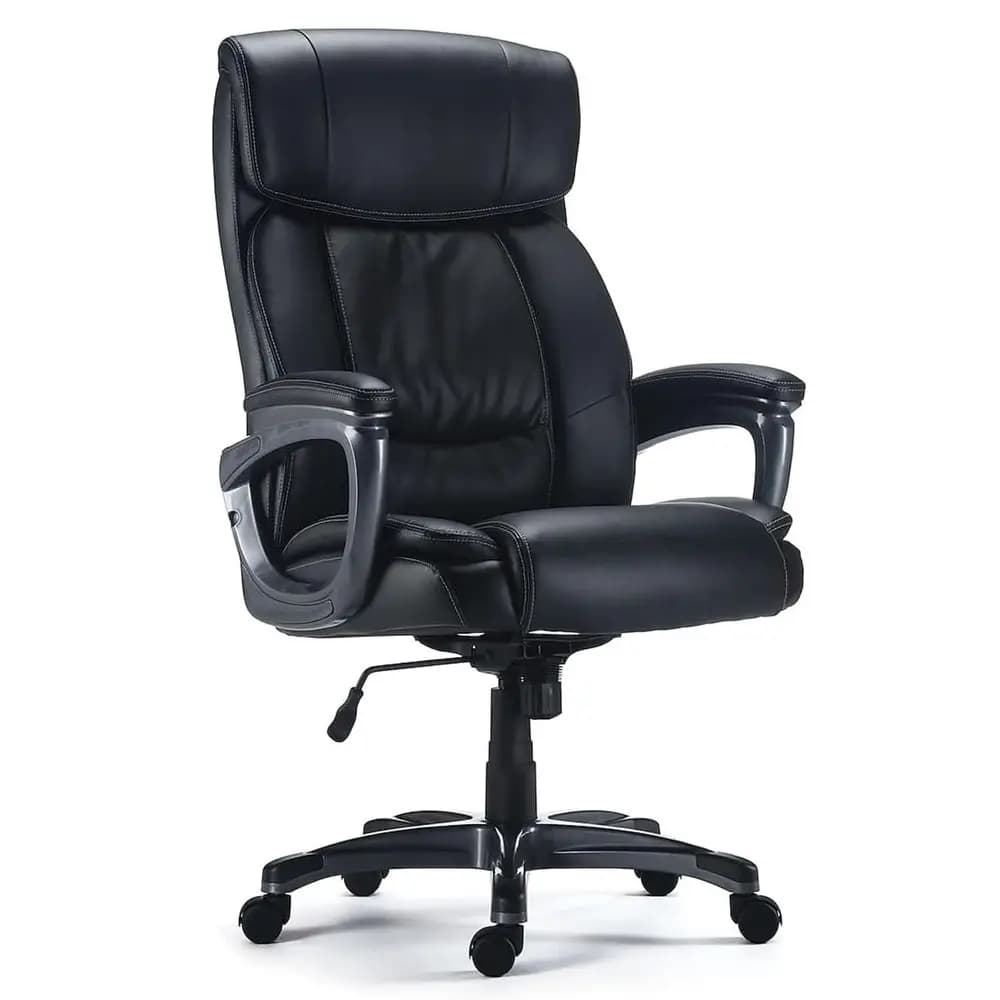 Sedia da ufficio ergonomica Lockland per manager, imbottita per persone alte e robuste, altezza regolabile, struttura in metallo, pelle sintetica, per l'ambiente di lavoro