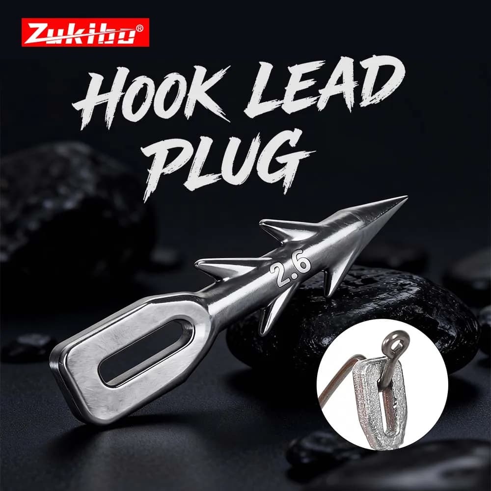 ZUKIBO 10 Pieces Lead Shaped Fishing Vessels, Weight Inserts 0.6/0.9/1.3/1.8/2.2/2.6g, Duvets for Fishing Accessories