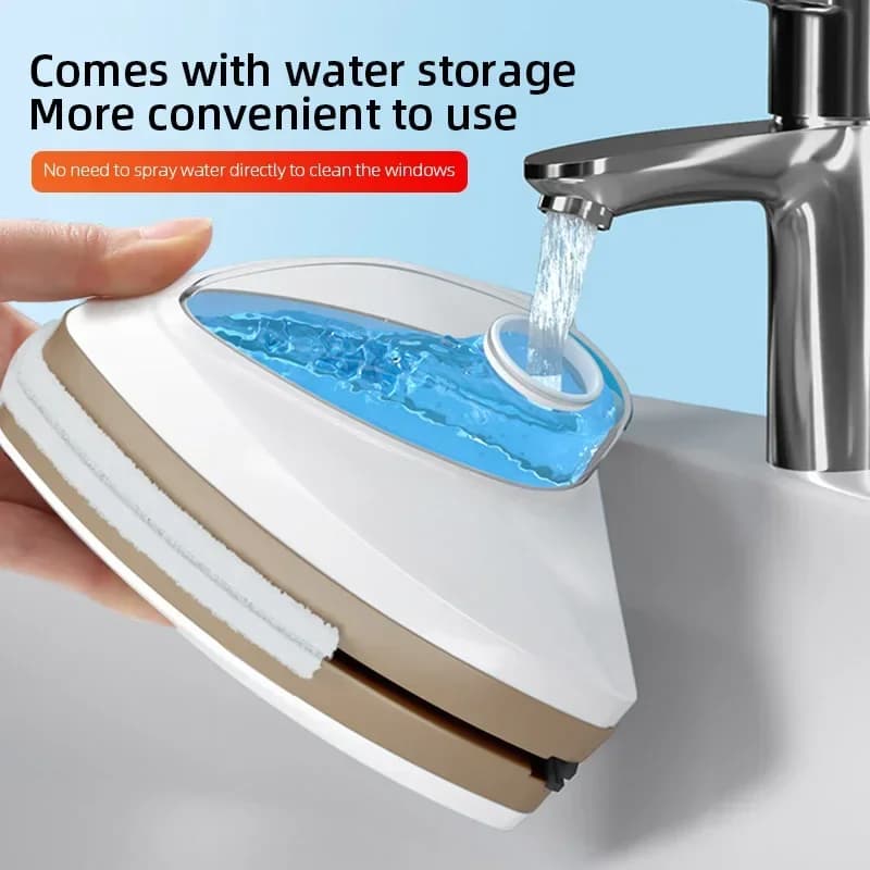 Magnetic Brush for Cleaning Glasses with Automatic Water Discharge, Home Cleaning Tool