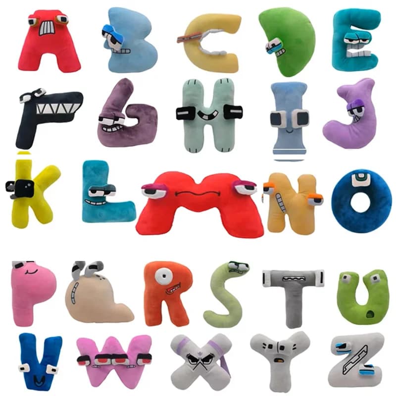 ## Alphabet Lore Plush Toys Anime Doll Kawaii 26 English Letters Stuffed Toys Kids Enlightenment Montessori Plush Toy Doll Gift