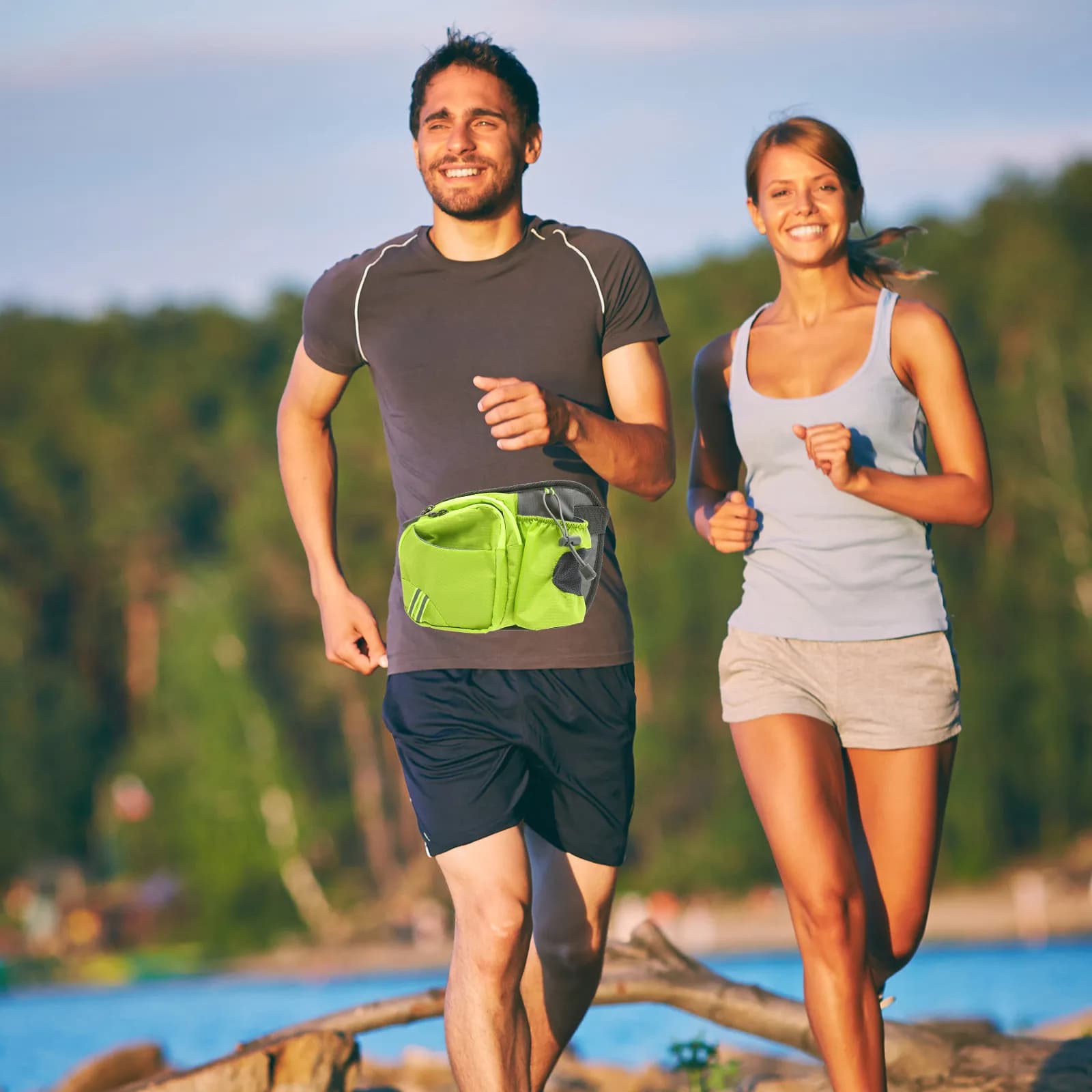 Running Waist Pack Sports Waist Bag Lightweight Large Capacity Belt Bag Kettle Bottle Pocket Breathable for Running Hiking