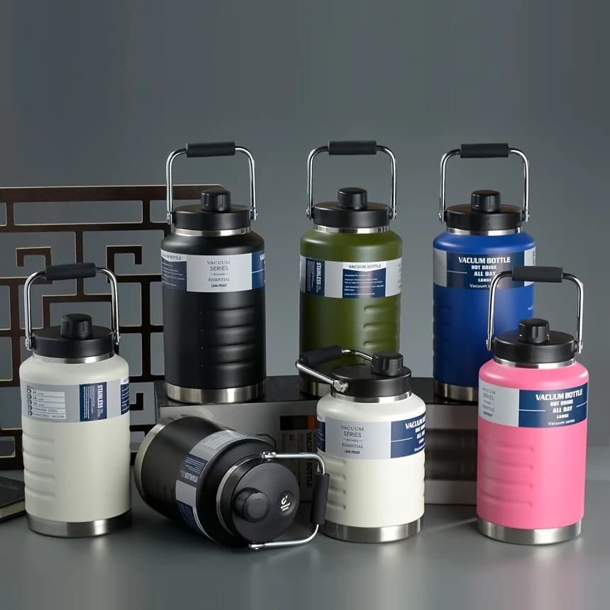 Borraccia termica in acciaio inox 304 da 2 litri, portatile, sportiva, thermos TonTon.